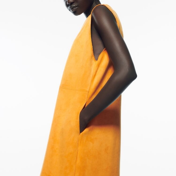 H&M FAUX SUEDE SHORT DRESS SIZE XL - Picture 2 of 12